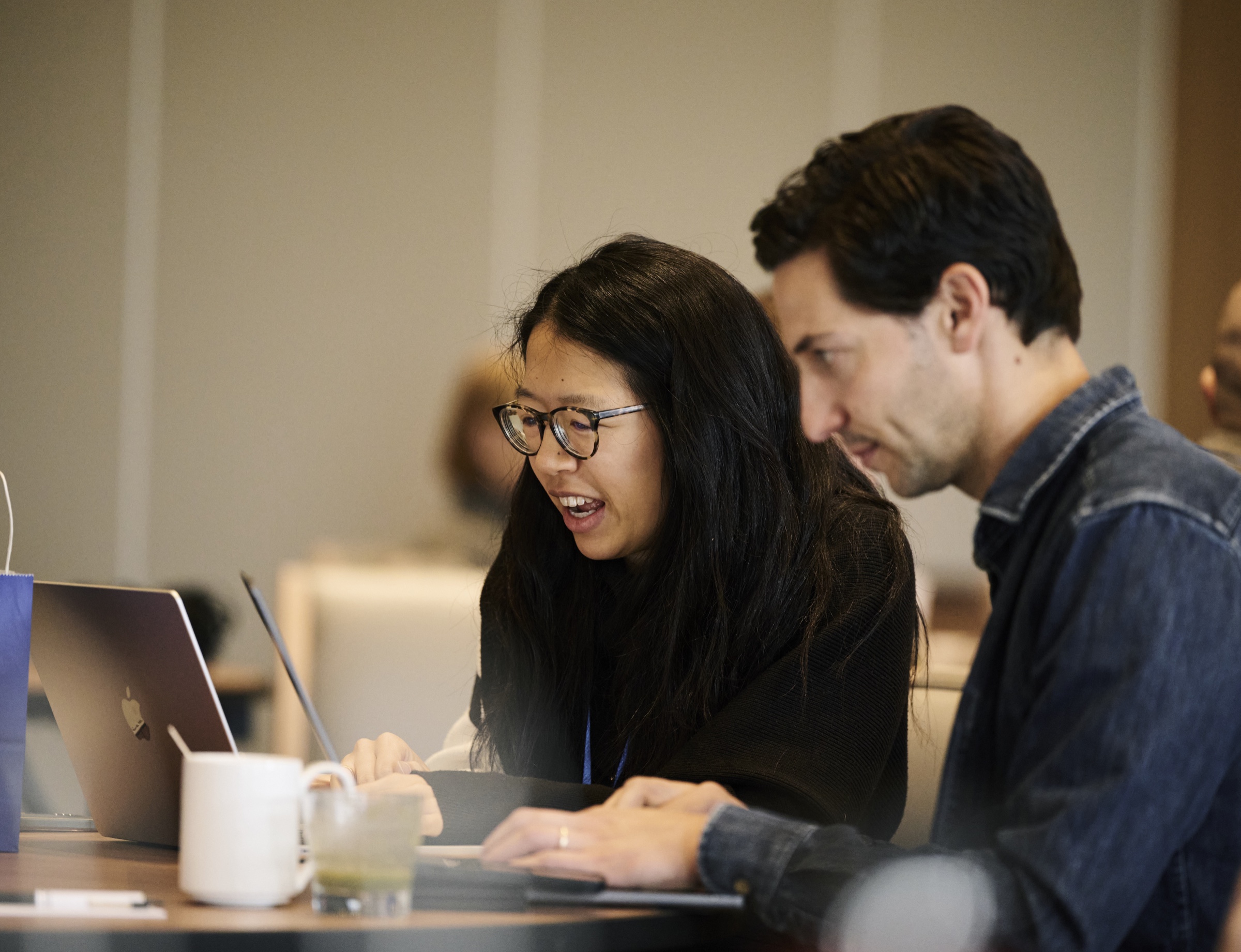 Cadence employees collaborating during the onsite company gathering