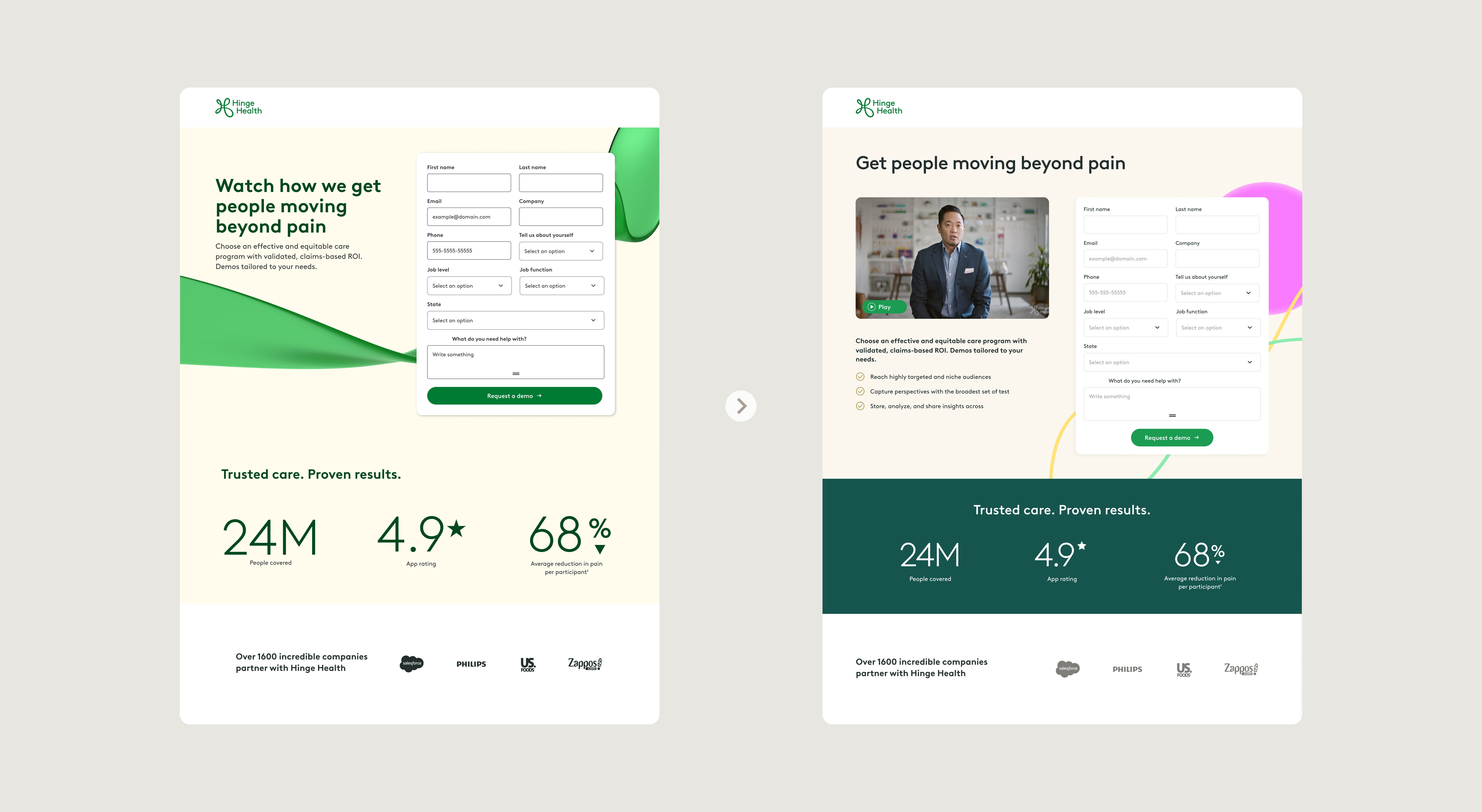 Hinge Health digital experience exploration
